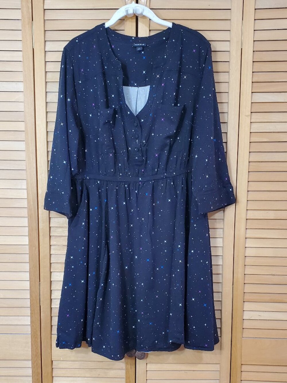 Torrid Mini Stretch Challis Shirt Dress 1X - Picture 6 of 9